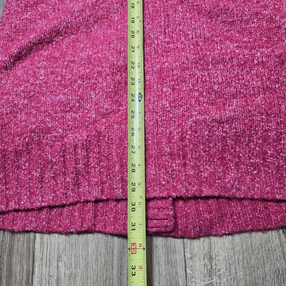 LL Bean‎ Large Pink Ragg Knit Shawl Collar Cable Sweater Cardigan - Picture 8 of 8